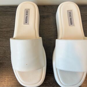 Steve Madden Women's White Slide Sandals
